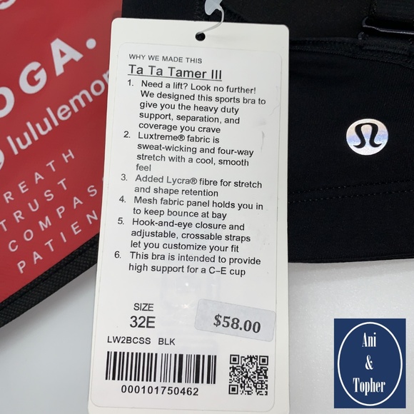 Lululemon Under $50: Ta Ta Tamer Black Bra 32E(DD) - Picture 5 of 6